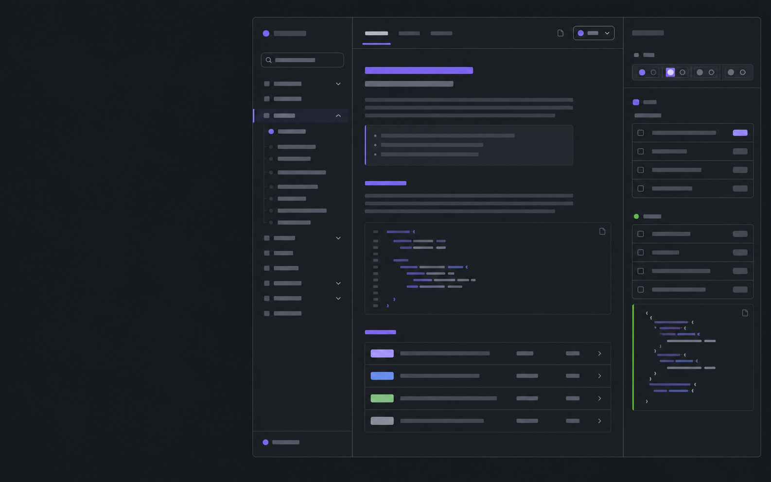 Graphite technical documentation workspace with navigation, code, and API panels